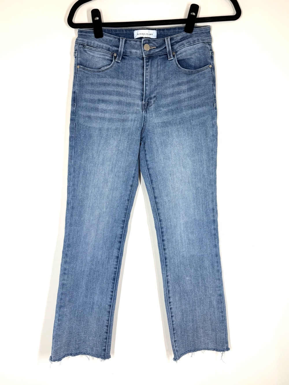 Risen Jeans Raw Hem Cropped Straight Leg Women's Denim Jeans 5 27 Premium